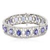 Image 3 : 14KT White Gold 21.12ctw Tanzanite and Diamond Bracelet