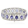 Image 4 : 14KT White Gold 21.12ctw Tanzanite and Diamond Bracelet
