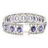 Image 7 : 14KT White Gold 21.12ctw Tanzanite and Diamond Bracelet