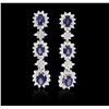 Image 3 : 14KT White Gold 3.06ctw Sapphire and Diamond Earrings