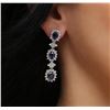 Image 6 : 14KT White Gold 3.06ctw Sapphire and Diamond Earrings