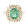 Image 1 : 14KT Yellow Gold 1.96ct Emerald and Diamond Ring
