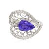 Image 3 : 14KT White Gold 2.08ct Tanzanite and Diamond Ring