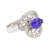 Image 4 : 14KT White Gold 2.08ct Tanzanite and Diamond Ring