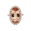 Image 3 : 14KT Rose Gold 8.82ct Morganite and Diamond Ring