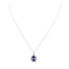 Image 3 : 14KT White Gold 2.67ct Tanzanite and Diamond Pendant With Chain