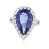 Image 1 : 14KT White Gold 6.11ct Tanzanite and Diamond Ring