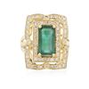 Image 3 : 14KT Yellow Gold 3.34ct Emerald and Diamond Ring