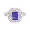 Image 1 : 14KT White Gold 1.61ct Tanzanite and Diamond Ring