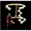 Image 3 : 14KT Yellow Gold 1.70ctw Ruby and Diamond Ring