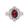 Image 1 : 14KT White Gold 1.97ct Rubellite and Diamond Ring