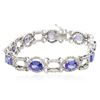 Image 3 : 14KT White Gold 10.80ctw Tanzanite and Diamond Bracelet
