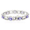 Image 4 : 14KT White Gold 10.80ctw Tanzanite and Diamond Bracelet