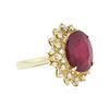 Image 2 : 14KT Yellow Gold 7.29ct Ruby and Diamond Ring