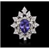 Image 3 : 14KT White Gold 2.45ct Tanzanite and Diamond Ring