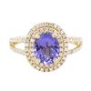 Image 1 : 14KT Yellow Gold 1.54ct Tanzanite and Diamond Ring