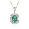 Image 4 : 14KT White and Yellow Gold 1.81ct Emerald and Diamond Pendant
