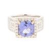 Image 3 : 14KT Two-Tone Gold 3.56ct Tanzanite and Diamond Ring