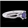 Image 4 : 18KT White Gold 1.27ct Sapphire and Diamond Ring