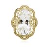 Image 3 : 14KT Yellow Gold 22.07ct Aquamarine and Diamond Ring