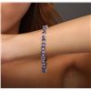 Image 1 : 14KT White Gold 15.96ctw Tanzanite and Diamond Bracelet
