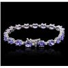 Image 4 : 14KT White Gold 15.96ctw Tanzanite and Diamond Bracelet