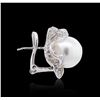Image 4 : 18KT White Gold Pearl and Diamond Earrings