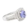 Image 4 : 14KT White Gold 1.47ct Tanzanite and Diamond Ring