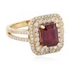 Image 4 : 14KT Yellow Gold 3.06ct Ruby and Diamond Ring
