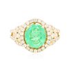 Image 3 : 14KT Yellow Gold 2.40ct Emerald and Diamond Ring
