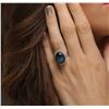Image 5 : 14KT White Gold 11.81ct Blue Star Sapphire and Diamond Ring