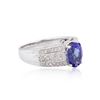 Image 4 : 14KT White Gold 2.19ct Tanzanite and Diamond Ring