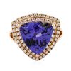 Image 1 : 14KT Rose Gold 6.54ct Tanzanite and Diamond Ring