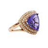 Image 2 : 14KT Rose Gold 6.54ct Tanzanite and Diamond Ring