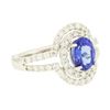 Image 2 : 14KT White Gold 1.37ct Tanzanite and Diamond Ring