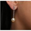 Image 1 : 18KT White Gold Pearl and Diamond Earrings