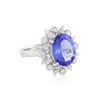 Image 4 : 14KT White Gold 4.78ct Tanzanite and Diamond Ring