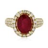 Image 3 : 14KT Yellow Gold 3.03ct Ruby and Diamond Ring