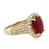 Image 4 : 14KT Yellow Gold 3.03ct Ruby and Diamond Ring