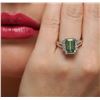 Image 1 : 14KT White Gold 4.41ct Green Tourmaline and Diamond Ring
