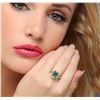 Image 5 : 14KT White Gold 4.41ct Green Tourmaline and Diamond Ring