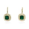 Image 3 : 14KT Yellow Gold 13.62ctw Emerald and Diamond Earrings