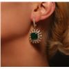 Image 5 : 14KT Yellow Gold 13.62ctw Emerald and Diamond Earrings