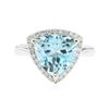 Image 1 : 14KT White Gold 4.50ct Topaz and Diamond Ring