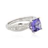 Image 2 : 18KT White Gold 2.62ct Tanzanite and Diamond Ring
