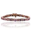 Image 1 : 14KT Rose Gold 17.25ctw Pink Sapphire and Diamond Bracelet