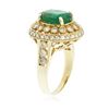 Image 6 : 14KT Yellow Gold 3.18ct Emerald and Diamond Ring