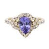 Image 1 : 14KT Yellow Gold 1.44ct Tanzanite and Diamond Ring