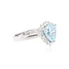 Image 4 : 14KT White Gold 4.01ct Blue Topaz and Diamond Ring