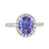 Image 1 : 14KT White Gold 1.59ct Tanzanite and Diamond Ring